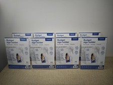 8x Europel Budget Sign Holder,L-Standard,A4 Size Portrait, Clear Polystyrene