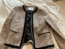 L K BENNETT WOMENS TWEED JACKET PINK/ BLACK RRP £349 Size 12