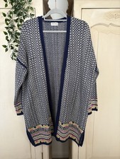 M&S Indigo Size 20 Longline Blue Tight Knot Alpaca Blend Cardigan Long Sleeve