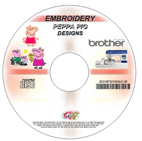 Peppa pig embroidery - pig,