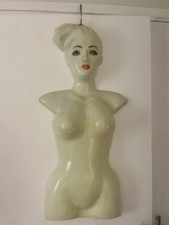 White   QUALITY HALF HANGING MANNEQUIN BODY FORM DISPLAY BUST