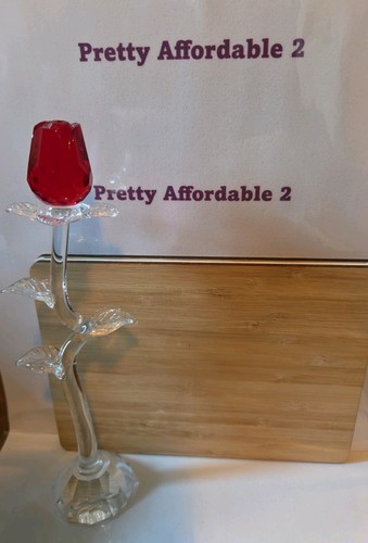 Swarovski glass red flower - glass,