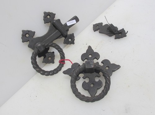 Antique iron door latch - iron, lock