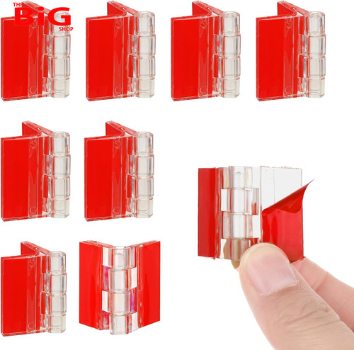8pcs clear plastic hinges - 8pcs,