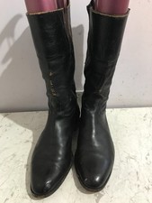 Conway Williams Cowboy Knee vintage boots Mens UK 9 Black leather with spurs ky