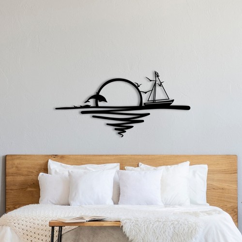 Sunrise metal wall art black - art,