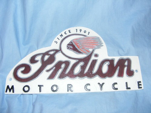 Indian motorcycle sign cast - indian,