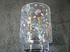 Large Hurricane Glass Vase For Scented Candles / Tea Lights Acorn Berry Design