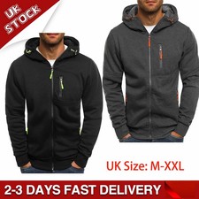 Mens Hoodie Jacket Coat Hooded
