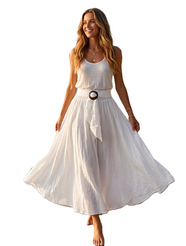 White rayon maxi skirt - rayon,