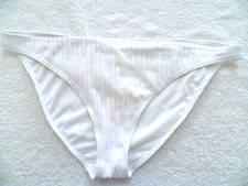 LADIES BOOHOO SIZE 16 WHITE RIBBED BIKINI BRIEF BOTTOMS