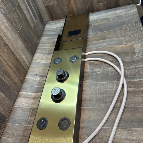 Gold shower panel tower - shower, system