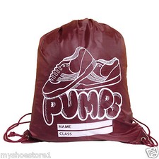 BOYS GIRLS KIDS CHILDREN SCHOOL PE SHOES BAG SPORTS GYM TRAINERS PUMPS BACKPACK