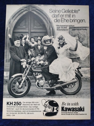 Kawasaki 250 advertising - kawasaki, kh