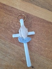 Porcelain Hanging Cross With Praying Hands