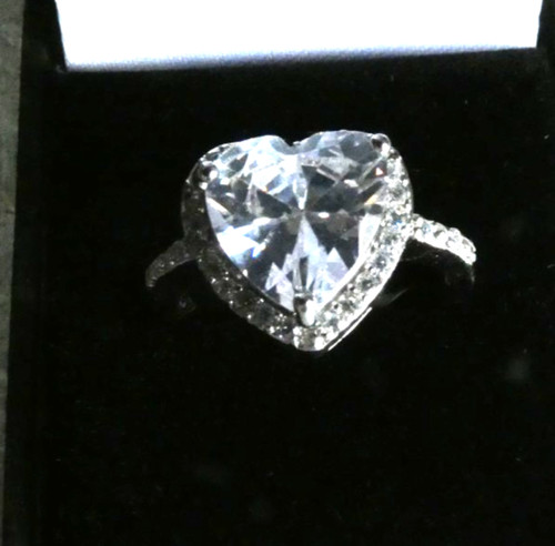 10mm heart solitaire - 10mm, white