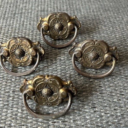 Antique ornate drawer pulls - 4,