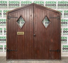 SIDE HUNG GARAGE DOORS ARCHED FRONT FRENCH HARDWOOD TIMBER WOODEN USED ANGLED