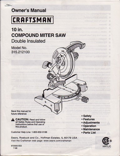 Craftsman compound miter saw - compound,