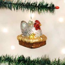 OLD WORLD CHRISTMAS HEN ON