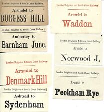 7 LB&SC RAILWAY LUGGAGE LABELS - VARIOUS OPEN STATION to VARIOUS OPEN STATION