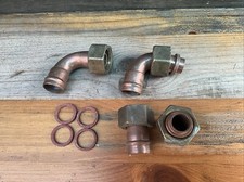 15mm X 3/4" Solder Ring Fitting Straight Bend Tap Connector Yorkshire 4 Total ￼