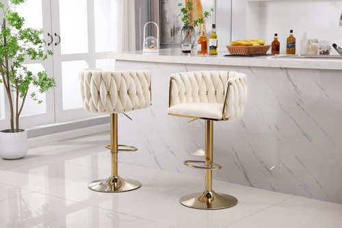 Pair velvet bar stools - pair,