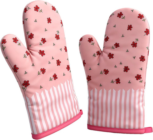 2pcs pink oven gloves heat - oven,