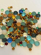 Vintage Glass Cabs Mixed colour Round Flatback 3-5mm Pk of 30 CRAFT Post Free 