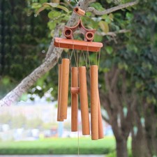 Bamboo Wind Chimes Outdoor 23.6" Classic Zen Wooden Garden Windchime Home Decor