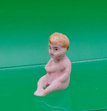 VINTAGE DOLLS' HOUSE -  ANTIQUE GERMAN BISQUE SEATED INFANT DOLLS' HOUSE DOLL
