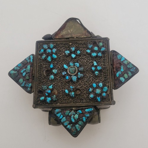 Antique tibetan gau prayer box - antique,