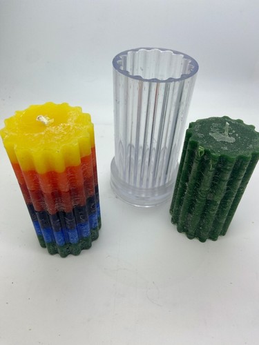 Candle mould acrylic ribbed - candle,