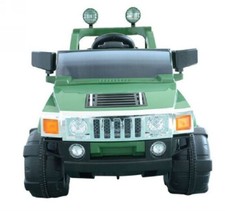NICE RARE HUMMER STYLE GRN 6V ELECTRIC RIDE-ON CAR,AGE 3-6YRS, CHARGER,BOXED,NEW