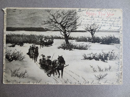 Vintage postcard new year - postcard,