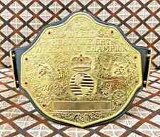 World HeavyWeight Big Gold Title Belt Replica With Rope Border ZINC 2 MM Leather