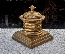 VINTAGE BRASS INKWELL WITH