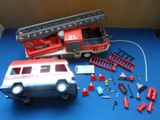 Job Lot of 2 Playmobil Ambulance & Fire Engine / Truck - For Spares: See details