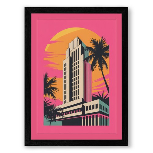 Tropical deco tower art - tropical,