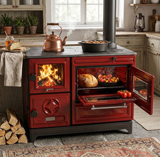 9kW Red Cast Iron Wood Burning