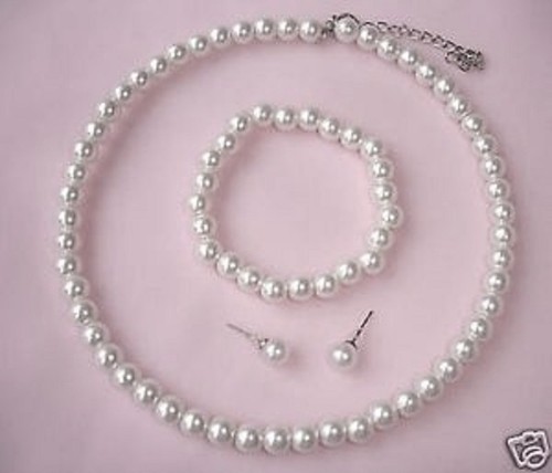 White cream faux pearl - white,