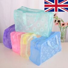 Floral Print Transparent Waterproof Makeup Cosmetic Bag Travel Wash Shower UK