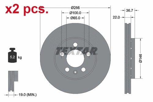 Pcs front brake - disc, rotos