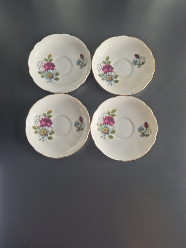 Grosvenor bone china floral - 4x,