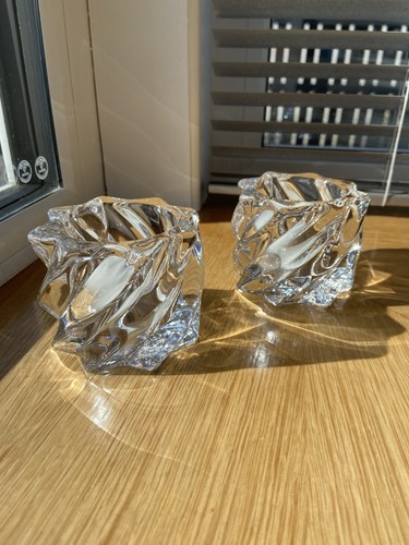 Pair heavy glass candle - heavy,