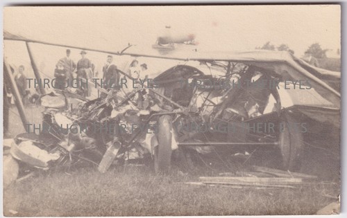 Photo postcard raf - plane, crash
