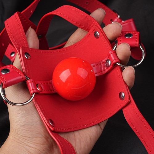 Leather mouth gag open oral - mouth,