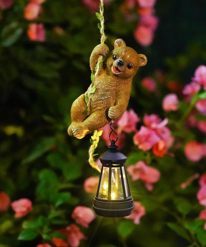 Solar hanging brown bear - solar,