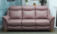 PARKER KNOLL MANHATTAN STATIC 3 SEATER SOFA, IN ROMA BERRY LEATHER RRP £3016.