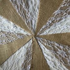 .FABRIC HESSIAN  VINTAGE BUNTING.WEDDINGS,COUNTRY FLORAL SHABBY CHIC,    